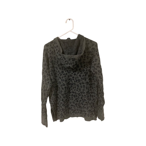 Cheetah Print Hooded Wool Sweater - Picture 2 of 2